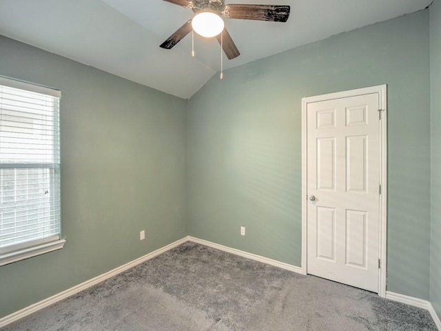 3635 W L Breeding Dr, Corpus Christi, TX 78414 - carpeted empty room with a ceiling fan and vaulted ceiling
