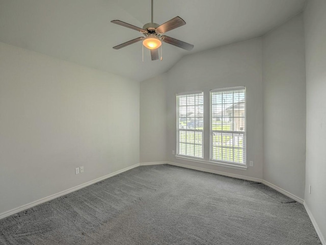 3635 W L Breeding Dr, Corpus Christi, TX 78414 - spare room with lofted ceiling, carpet floors, and ceiling fan