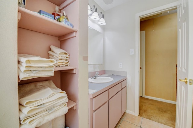 5651 Pine St, Houston, TX 77081 - bathroom with vanity and tile patterned flooring