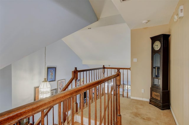 5651 Pine St, Houston, TX 77081 - hall with light carpet and an upstairs landing