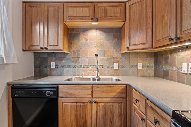 4206 Law St, Houston, TX 77005 - kitchen featuring dishwasher, brown cabinetry, and light countertops