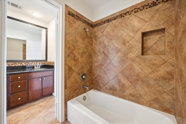 33 Lakewood Ln, Seabrook, TX 77586 - full bathroom with vanity, tub / shower combination, and tile patterned flooring