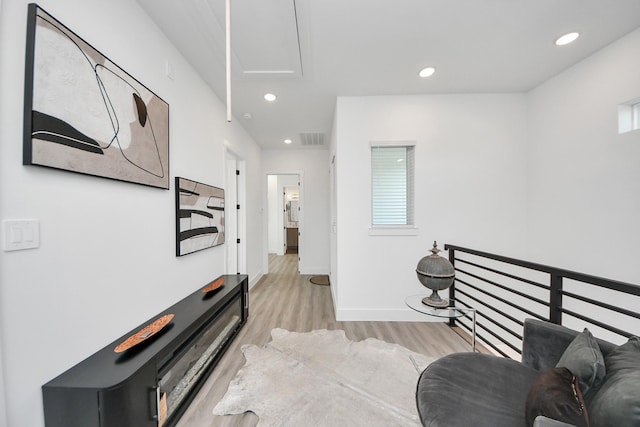 3602 Runnels St, Houston, TX 77003 - hall featuring light wood-type flooring and recessed lighting