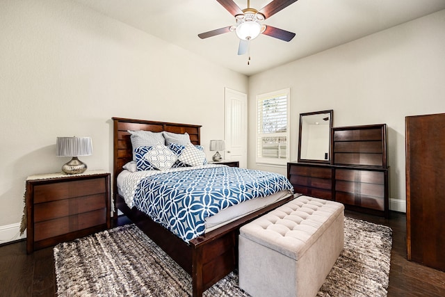 17023 Sweet Bay Ct, Conroe, TX 77385 - bedroom featuring wood finished floors and a ceiling fan