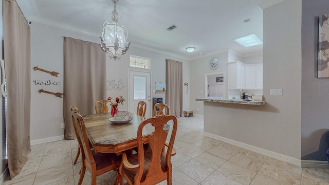 7475 Wooded Creek Dr, Beaumont, TX 77708 - dining room with a chandelier and ornamental molding