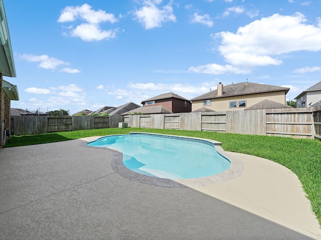 4202 Lodge Ranch Ct, Fulshear, TX 77441 - view of swimming pool with a patio, a fenced backyard, and a residential view
