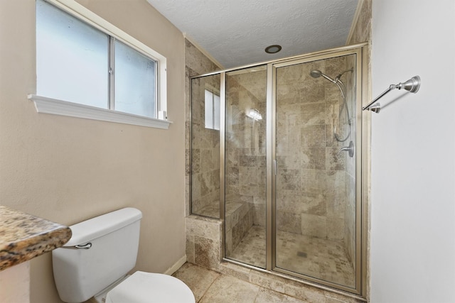 9602 Philmont Dr, Houston, TX 77080 - full bathroom featuring a stall shower and a textured ceiling