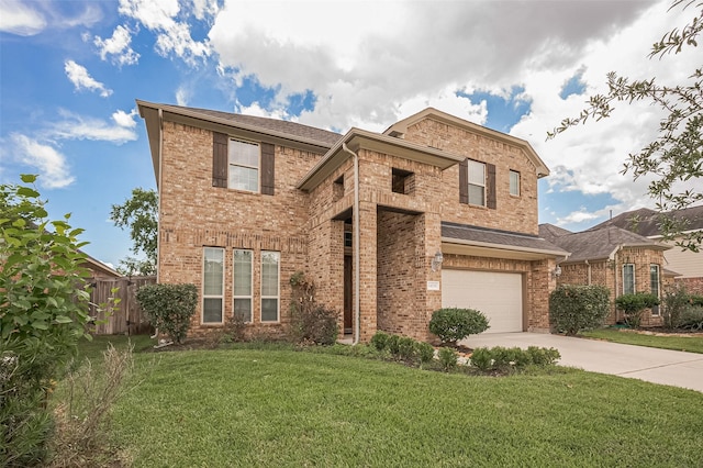 14538 Bending Maple Dr, Houston, TX 77069 - traditional-style home with concrete driveway, brick siding, and a garage