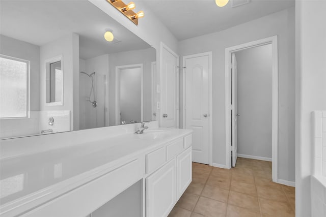 7402 Hollister Rdg, Houston, TX 77040 - full bath with a shower, vanity, and tile patterned floors