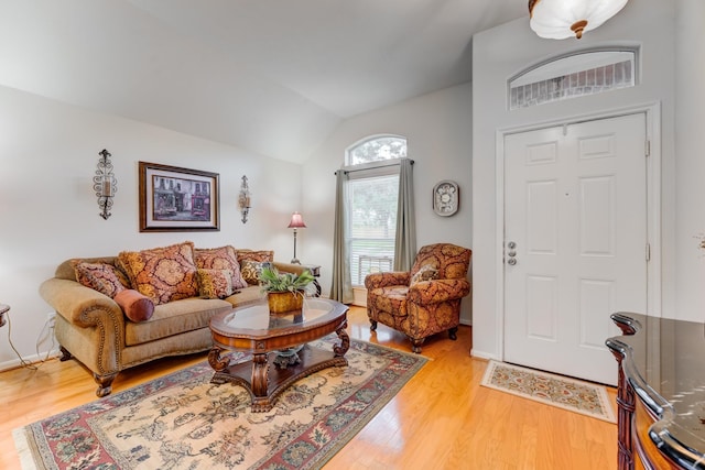 17906 Keenan Cv, Houston, TX 77084 - living area featuring vaulted ceiling and light wood-type flooring