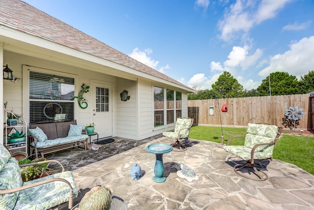 17906 Keenan Cv, Houston, TX 77084 - fenced backyard featuring a patio