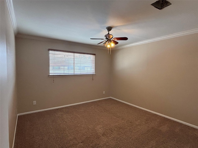 2219 Triway Ln Unit 240, Houston, TX 77043 - carpeted spare room with ornamental molding and ceiling fan