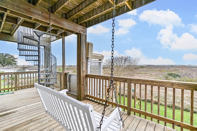 4023 Spanish Main Blvd, Galveston, TX 77554 - wooden terrace with stairway