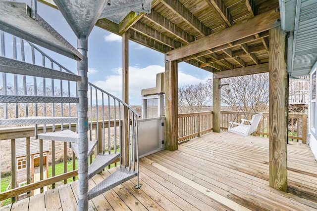 4023 Spanish Main Blvd, Galveston, TX 77554 - wooden terrace with stairway