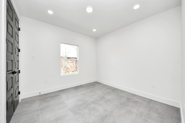 417 Harold Ln, Baytown, TX 77521 - unfurnished room with concrete flooring and recessed lighting