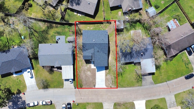 417 Harold Ln, Baytown, TX 77521 - aerial view of residential area featuring property boundaries highlighted