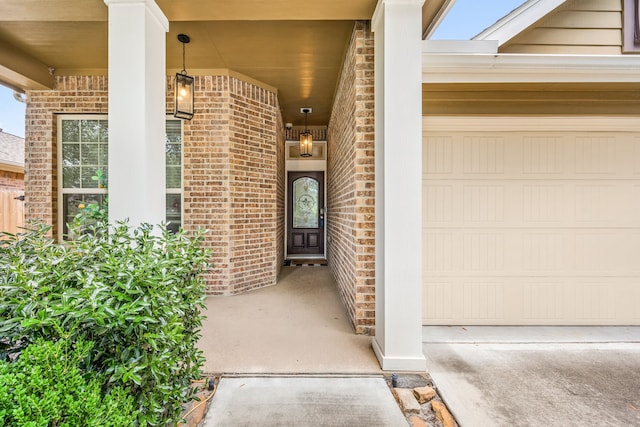 3015 Crescent Oaks Park Ln, Spring, TX 77386 - doorway to property with brick siding and an attached garage