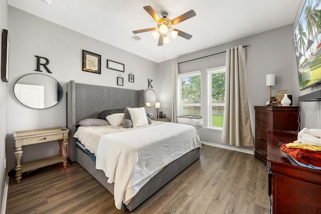 3015 Crescent Oaks Park Ln, Spring, TX 77386 - bedroom featuring wood finished floors and a ceiling fan
