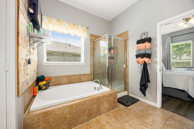 3015 Crescent Oaks Park Ln, Spring, TX 77386 - ensuite bathroom with a garden tub and a shower stall