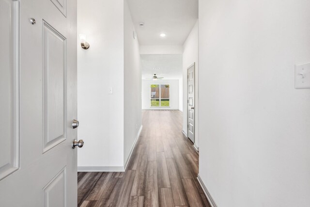 1418 Lake Ridge Dr, Brenham, TX 77833 - corridor featuring wood finished floors and recessed lighting
