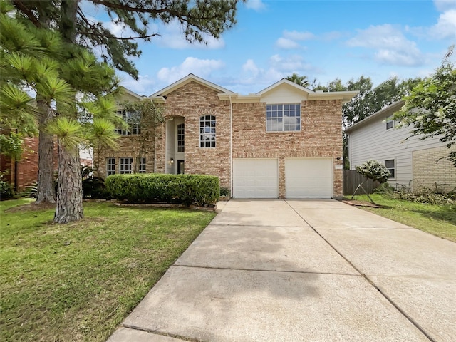 7007 Madison Trl, Houston, TX 77084 - traditional-style home featuring a garage, brick siding, and a front lawn