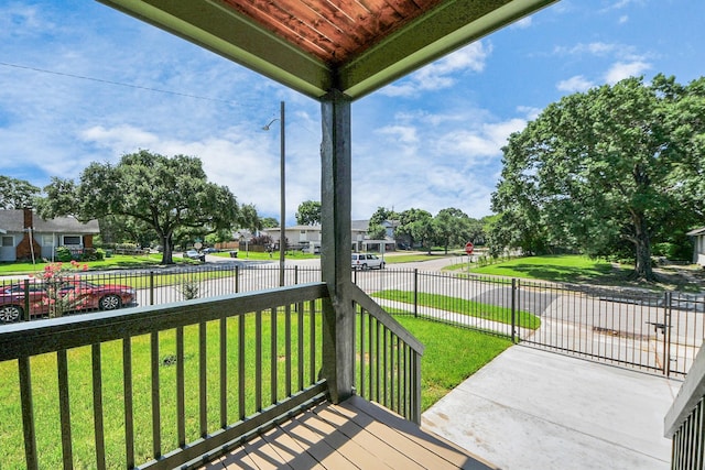 4541 Walker St, Houston, TX 77023 - wooden deck featuring a residential view