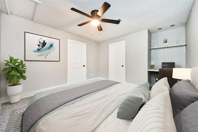 5817 Beechnut St, Houston, TX 77074 - bedroom with carpet floors and a ceiling fan