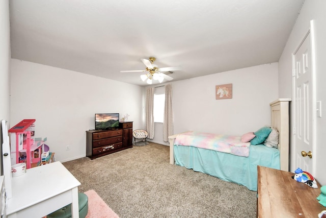 2613 Broussard Ct, Seabrook, TX 77586 - carpeted bedroom with a ceiling fan and baseboards