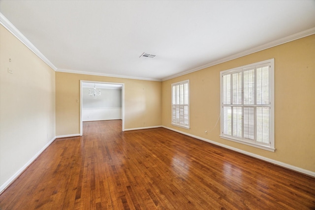7525 Middlewood St, Houston, TX 77063 - unfurnished room featuring a chandelier, ornamental molding, and wood finished floors