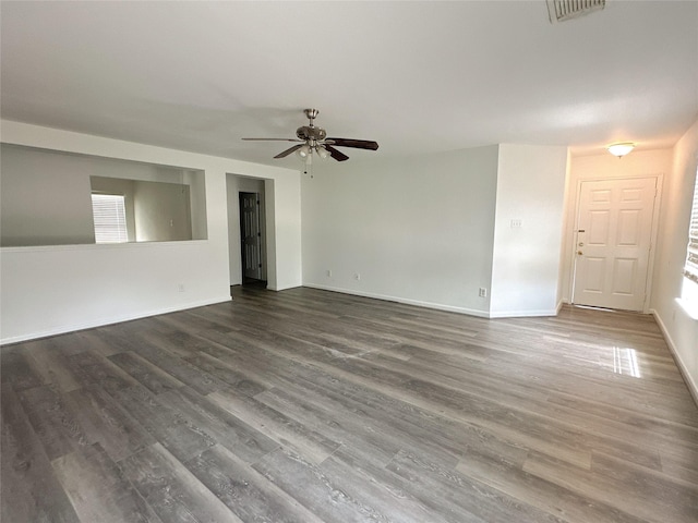 13426 Sanderford Ln, Houston, TX 77083 - unfurnished room featuring a ceiling fan and wood finished floors