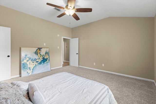 29222 Waltham St, Spring, TX 77386 - carpeted bedroom with lofted ceiling and ceiling fan