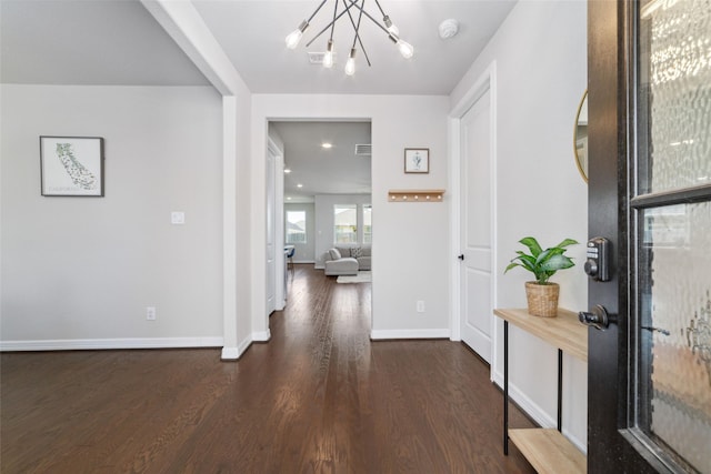 187 Solana Point Dr, Katy, TX 77493 - entryway featuring wood finished floors and a chandelier