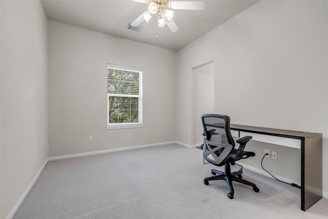 13811 Brannon Field Ln, Houston, TX 77041 - carpeted office space with baseboards and a ceiling fan
