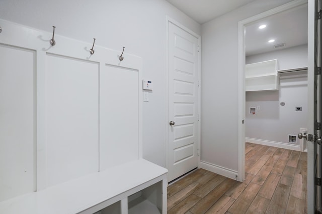 17010 Harpers Way, Conroe, TX 77385 - mudroom with wood finished floors and recessed lighting