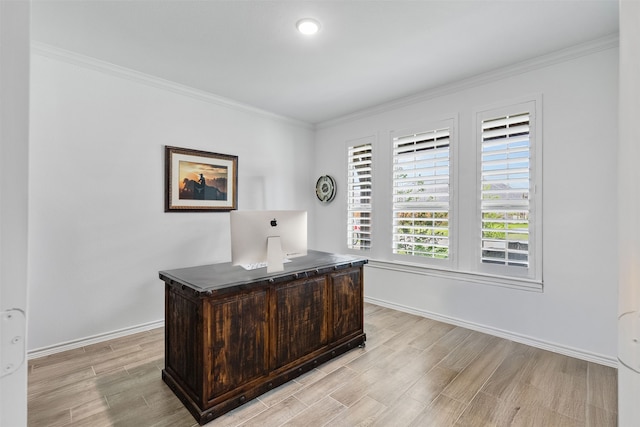 1224 Garden Jade Dr, Katy, TX 77493 - office space with light wood-style flooring and crown molding