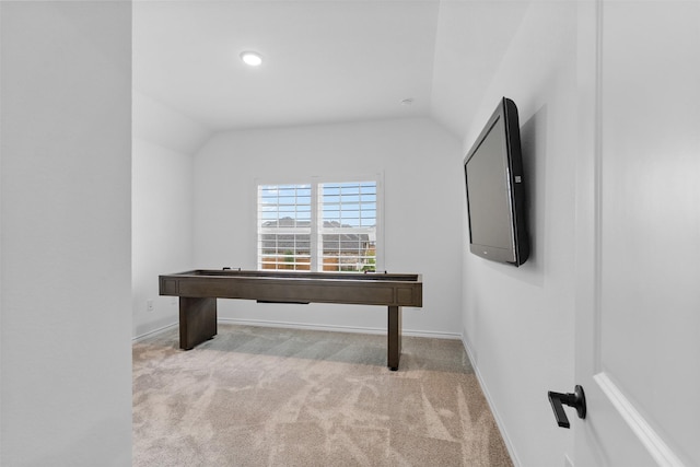 1224 Garden Jade Dr, Katy, TX 77493 - rec room featuring carpet flooring and vaulted ceiling