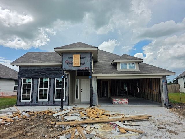 1462 Lake Ridge Dr, Brenham, TX 77833 - property in mid-construction featuring a garage and roof with shingles
