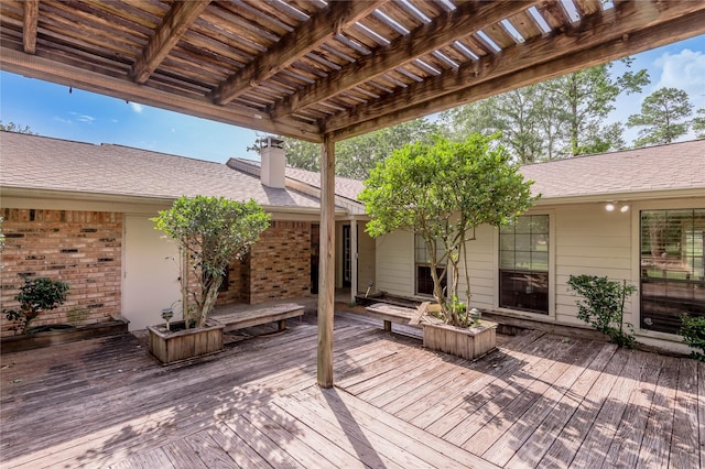 459 Brookwood Dr, Diboll, TX 75941 - wooden terrace featuring a pergola