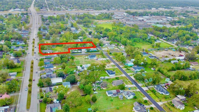 1815 Parker Rd, Houston, TX 77093 - aerial view of property and surrounding area featuring property parcel outlined