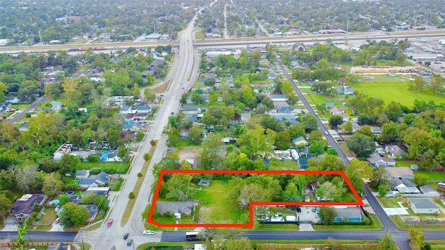 1815 Parker Rd, Houston, TX 77093 - aerial view of residential area with a highway and property boundaries highlighted