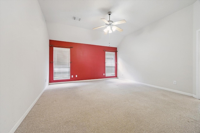 2016 Fairwood St, Pearland, TX 77581 - empty room featuring carpet flooring, ceiling fan, and lofted ceiling