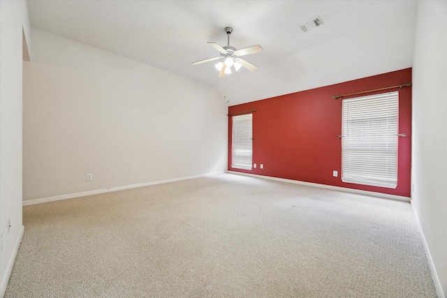 2016 Fairwood St, Pearland, TX 77581 - spare room featuring vaulted ceiling, carpet, and a ceiling fan