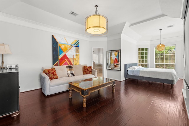6531 Glenhill Dr, Spring, TX 77389 - living area with a tray ceiling and wood finished floors
