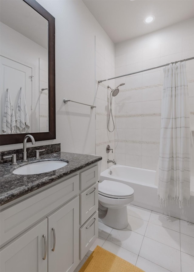 1207 W 25th St, Houston, TX 77008 - full bath with vanity, shower / tub combo, and tile patterned floors