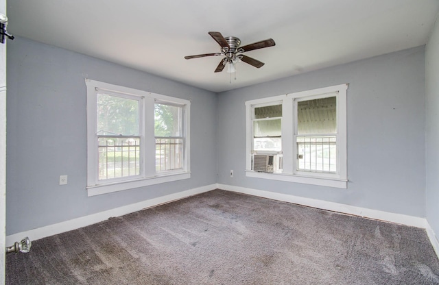 1117 Elliston St, Houston, TX 77023 - spare room with cooling unit, a ceiling fan, and carpet flooring