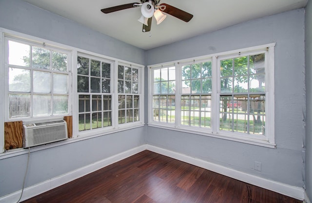 1117 Elliston St, Houston, TX 77023 - unfurnished sunroom featuring wood finished floors and cooling unit