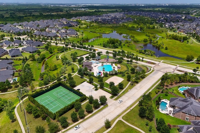 13305 Newcastle Creek Ct, Houston, TX 77059 - aerial view of residential area featuring a pool and a large body of water