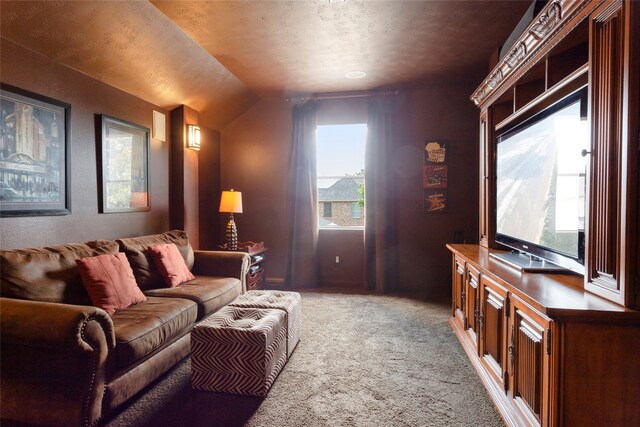 12902 Tamarack Bend Ln, Humble, TX 77346 - living area featuring light colored carpet and lofted ceiling