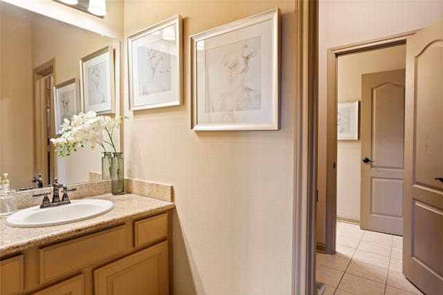 12902 Tamarack Bend Ln, Humble, TX 77346 - bathroom with vanity and tile patterned flooring