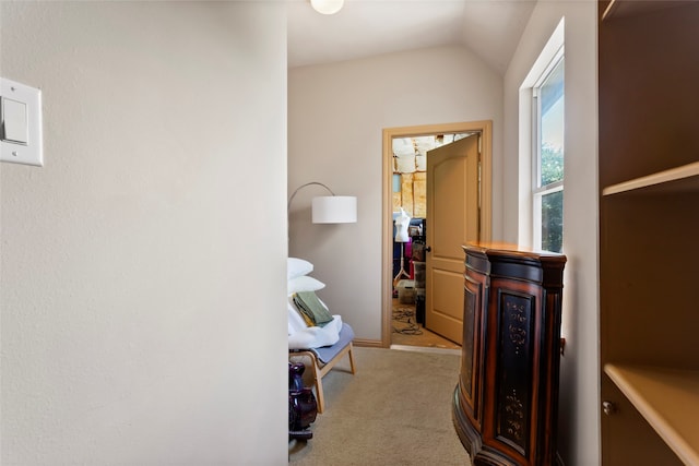 12902 Tamarack Bend Ln, Humble, TX 77346 - hall with carpet and lofted ceiling